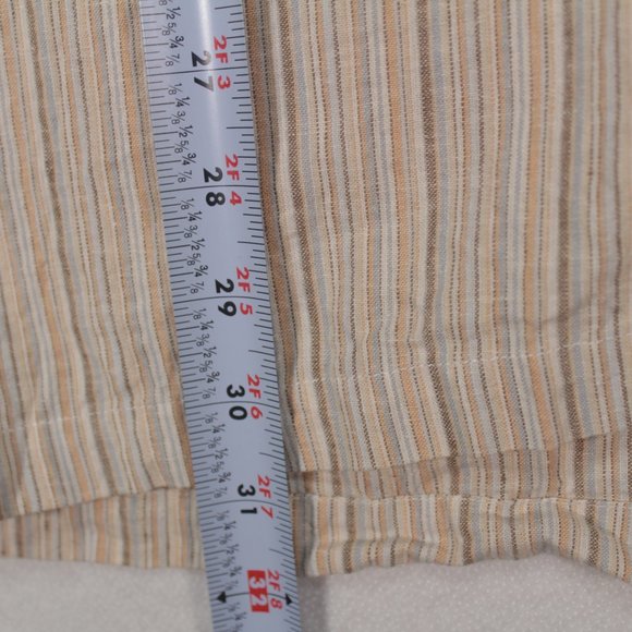Joseph Abboud Shirt Men's XL Multicolor Short Sleeve Striped Linen - Picture 8 of 12